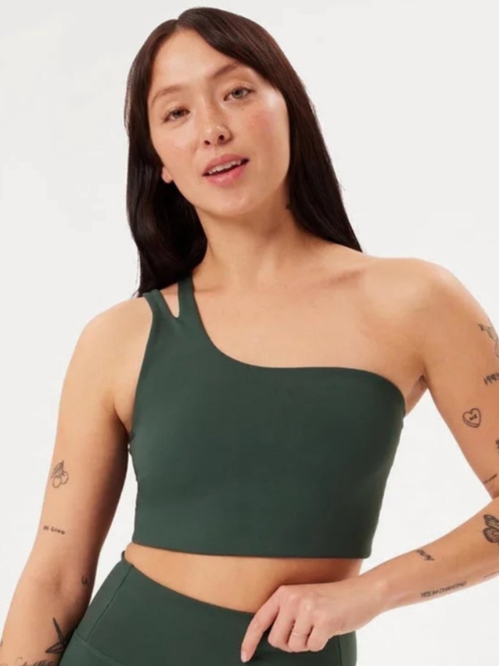 Girlfriend Collective Uma One Shoulder Sports Bra. Size: Small